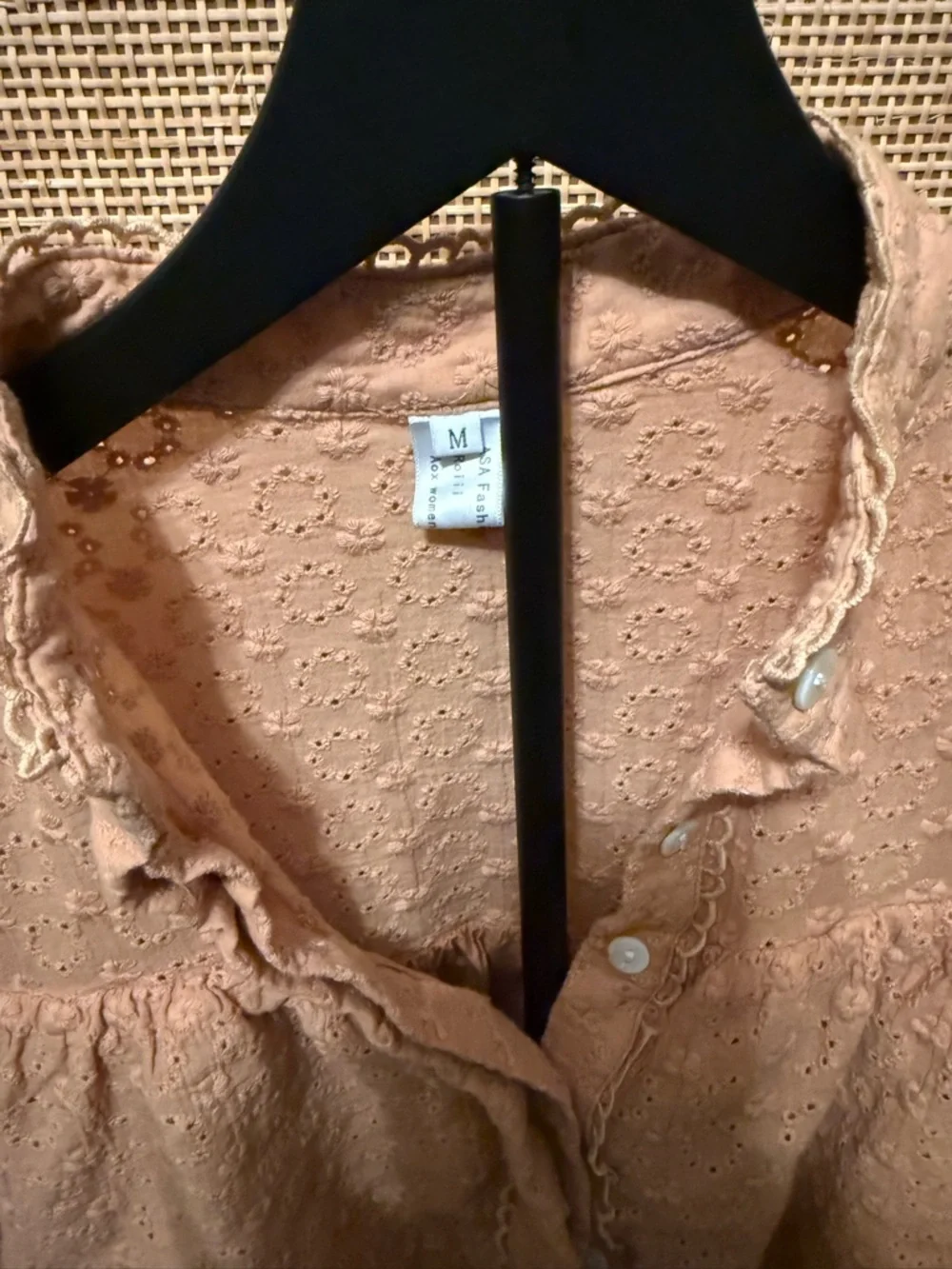 Peach Ruffle Tiered Textured Tunic - Picture 3 of 5